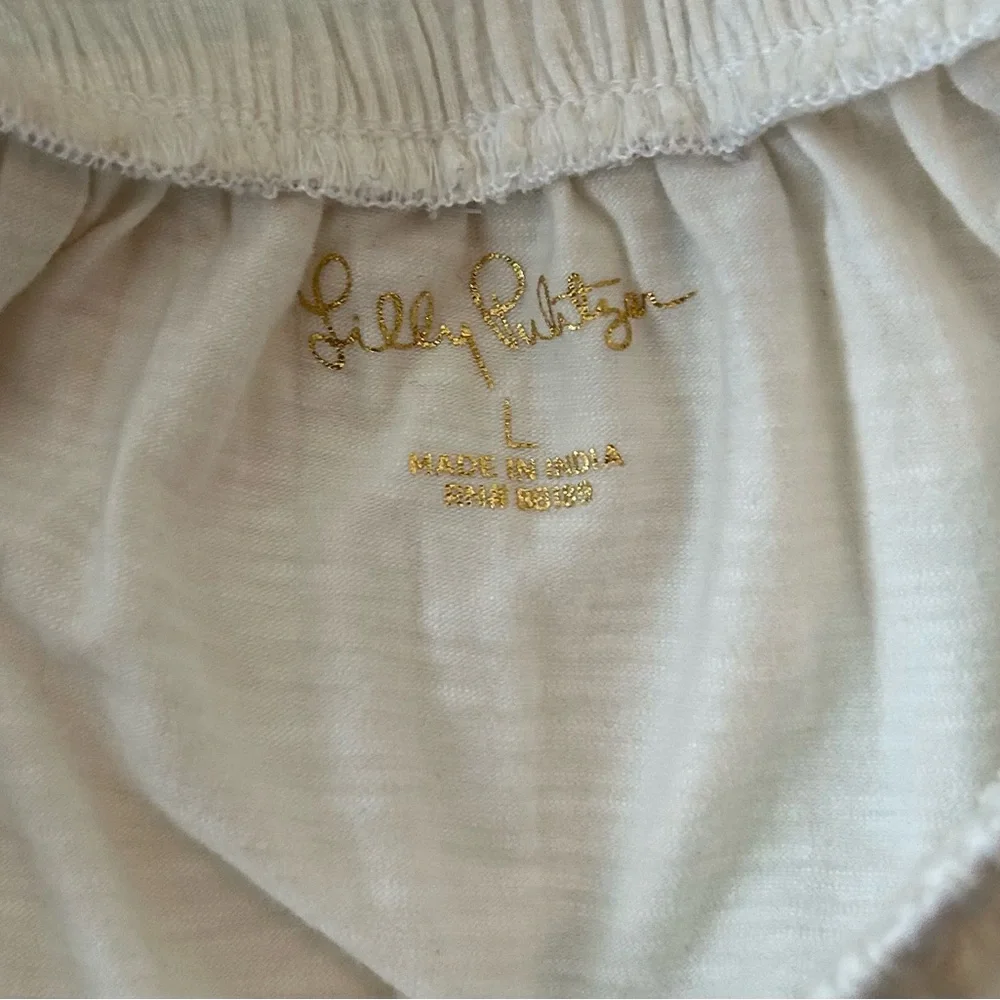 EUC Lilly Pulitzer Katt White Off-Shoulder Blouse, Size Large - Picture 6 of 11